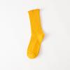 Ladies Spring and Autumn Solid Color All Build College Style Draw A Wooden Ear Side In The Tube Cotton Socks