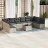 Vidaxl 11-Cz. Garden Furniture Set With Cushions, Grey Rattan Pe