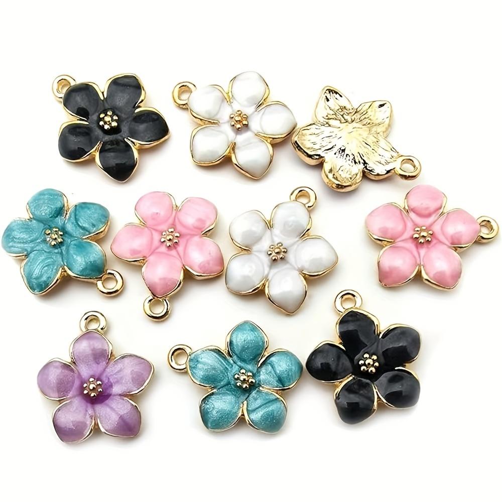 10/30/50 ks slitiny smaltu, řemeslné zpracování, elegantní a romantický přívěsek ve tvaru třešňového květu, DIY náramek, náhrdelník, náušnice, klíčenka, přívěsek na nohu