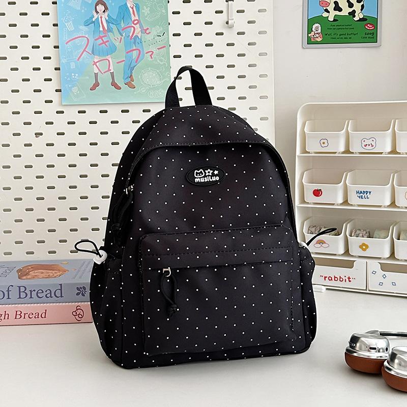 Schoolbag Women's New High-value Japanese Ins Fresh Candy Color Polka Dot Backpack Junior High School Students Lightweight Backpack