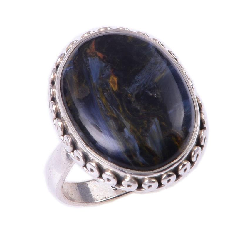 Natural Pietersite Gemstone Handmade 925 Solid Sterling Silver Ring Size 6 j6Y54