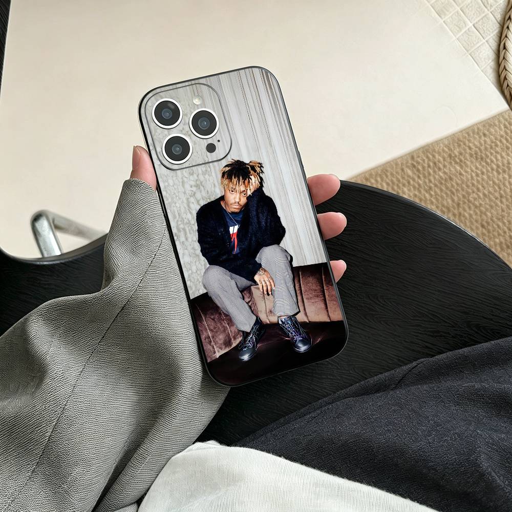 Coque de téléphone pour iPhone 17, 16, 15, 14, 13, 12, 11 Plus, Pro Max, Autres Housse Souple Noire Rapper 999 J-Juice W-WRLD