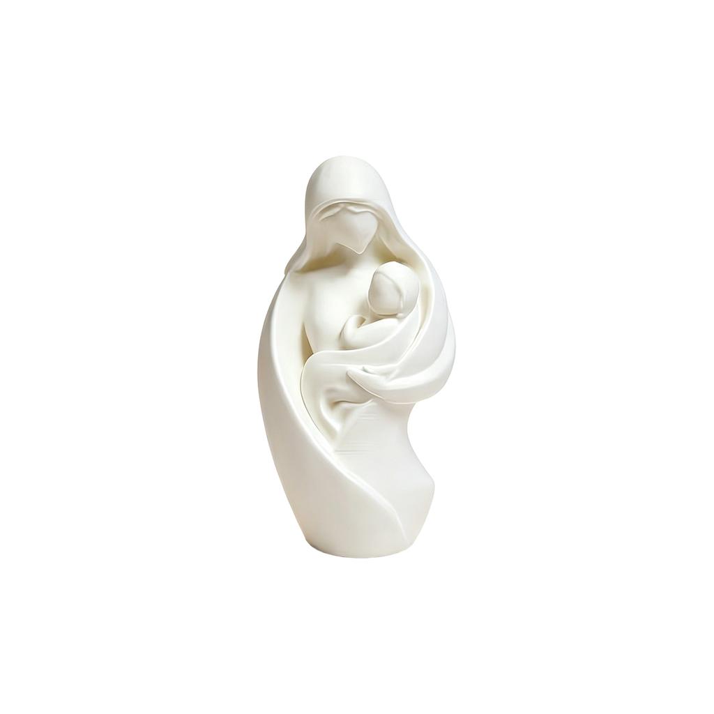 3D Printed Mother and Child Embrace Sculpture Modern Minimalist Home Decor Figurine Art Piece for Living Room Office Display
