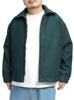 [One Colors] Faux Melton Jacket Men's Large Size Solid Color Collared Zip-Up Swing Top 3L Green