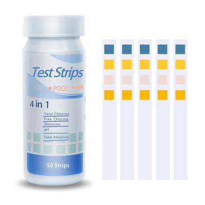 50x Bandelettes de test de pH 4-en-1 Kit de test rapide de l'eau pour bain à remous, spa, piscine, étang