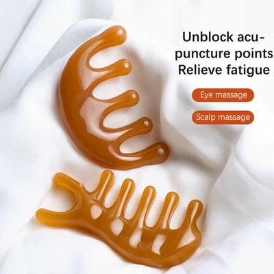 Hair Comb Scalp Relax Acupoint Massager Portable Massage Comb Five Wide Tooth Comb Acupuncture Therapy Anti-Static Smooth Hair