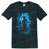Blue Energy Warrior T Shirt Retro Anime Halftone Lightning Graphic Tee