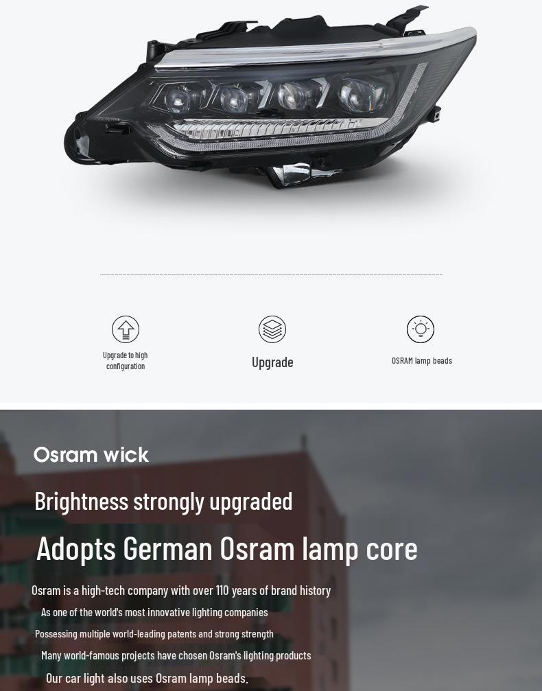 LED Headlight Assembly with Crystal Lens for 2015-2017 Toyota Camry - Includes Daytime Running Light