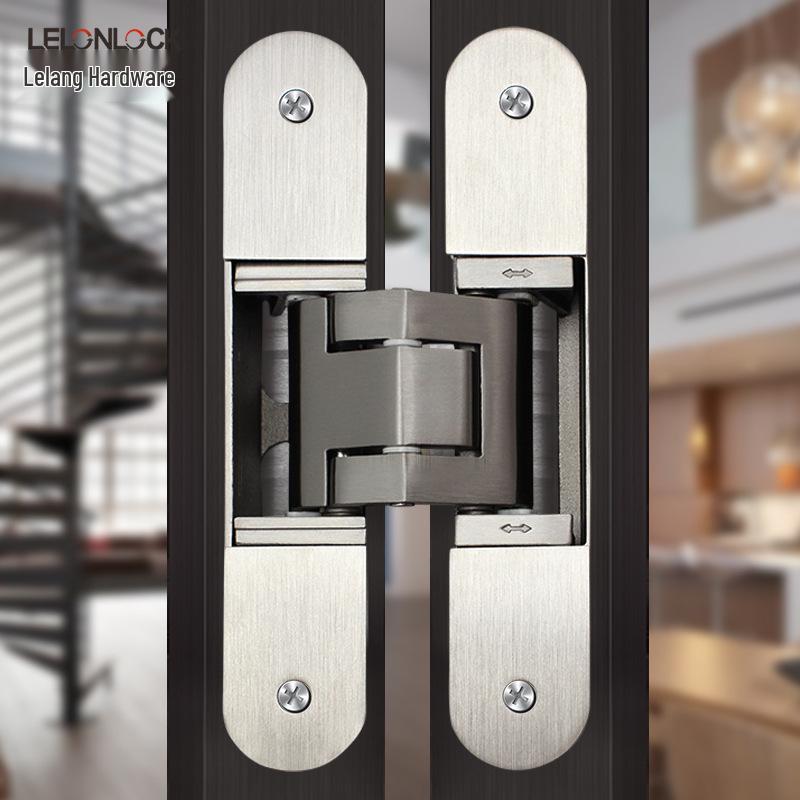 3D Adjustable Invisible Hinge 304 Stainless Steel Cross-Folding Door Hidden Hinge