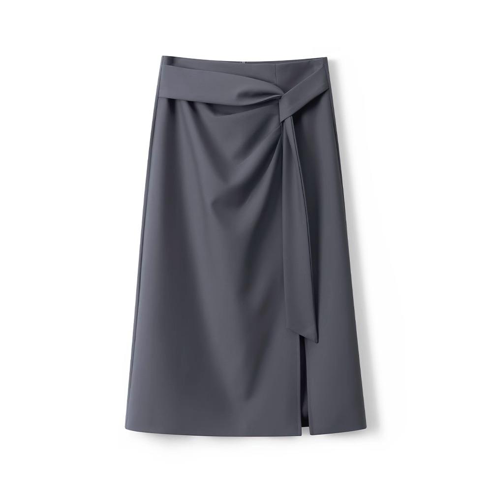 Elegant & Versatile Irregular Slit Midi Skirt for Women - Spring/Summer 2025
