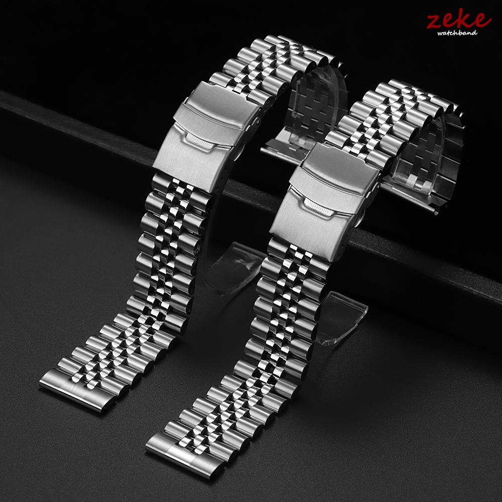 Bransoleta ze stali nierdzewnej z prostym zakończeniem typu Jubilee dla Seiko SKX007/009 Metalowy pasek do zegarka 18mm 19mm 20mm 21mm 22mm 24mm Pasek