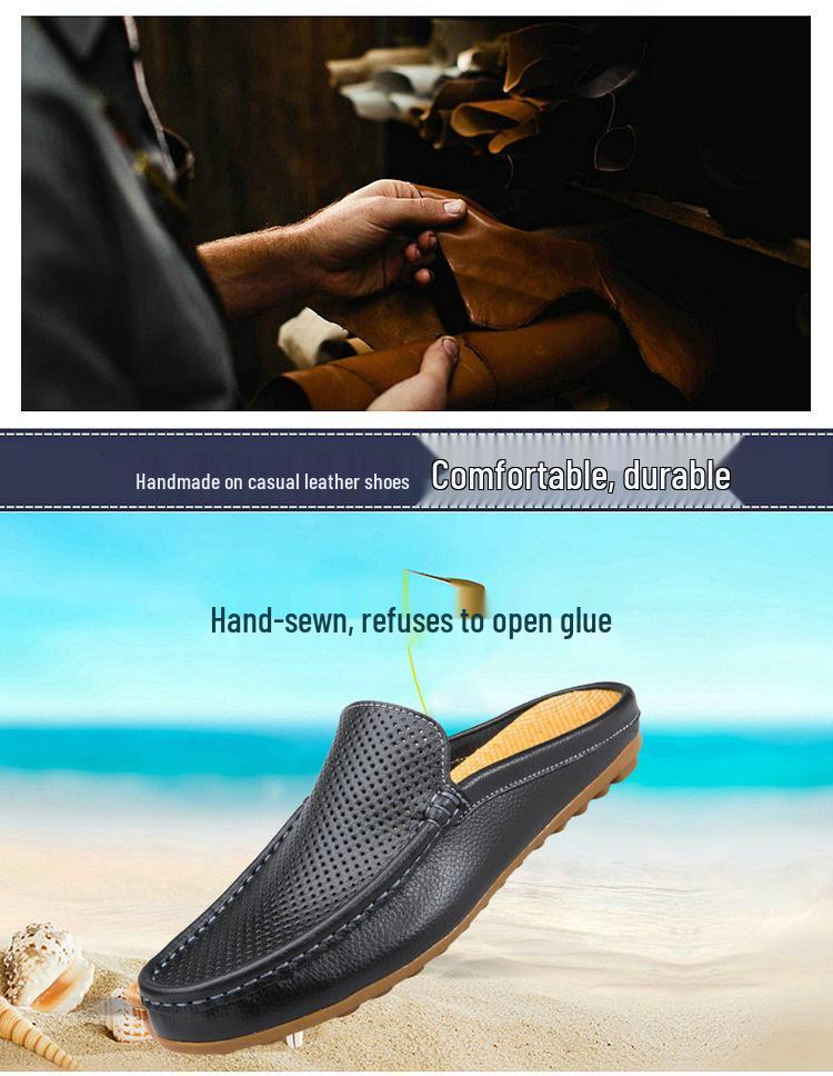 Herren Übergröße Geschlossene Zehenpartie Outdoor-Sandalen: Atmungsaktive & Modische Sommer-Slip-Ons