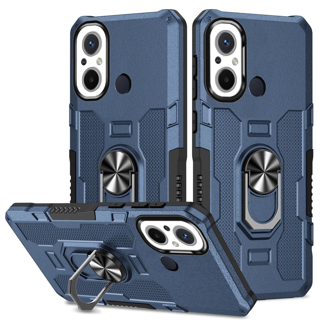 For Xiaomi Redmi 12C 4G PC+TPU Anti-Scratch Phone Case Ring Kickstand Rugged Cover