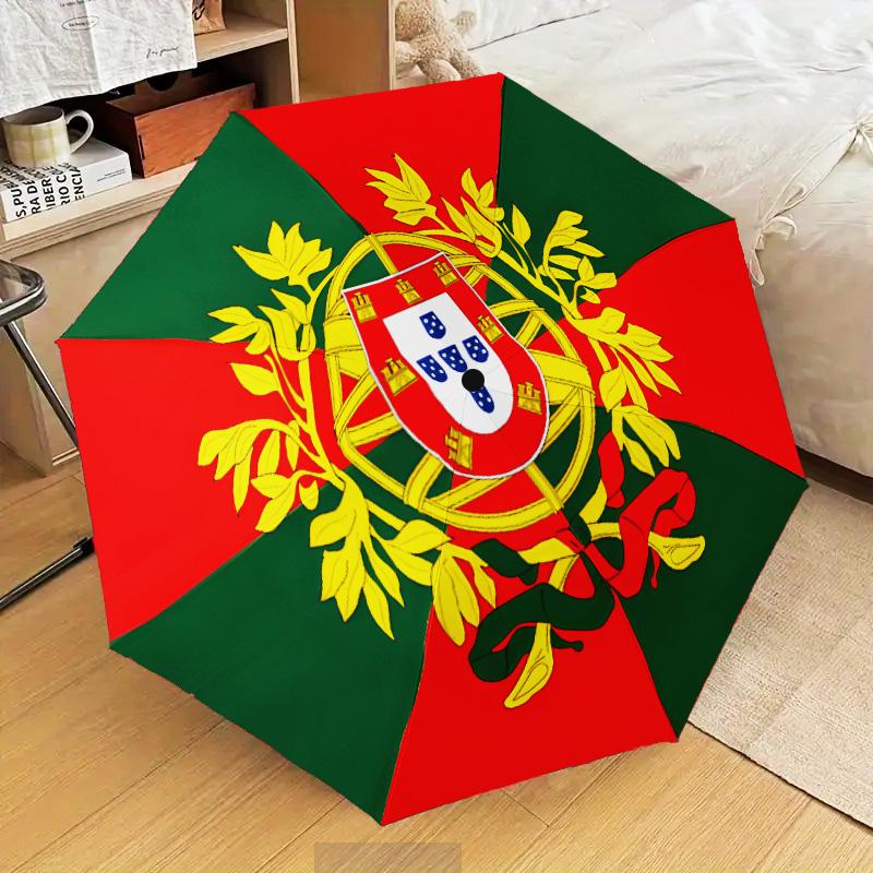 Portuguese Coat Of Arms Automatic Folding Umbrella - 8-Rib Travel Umbrella with Auto Open/Close & Portable Gifts for holidays or birthdays