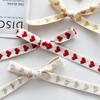 16mm Heart Shaped Woven Ribbon Gift Box Packaging Bouquet Ribbon Apparel Accessories DIY Embroidered Stock