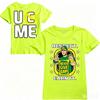 Nunca Desista John Cena Estampa Dupla Camiseta Preta Infantil Luta Livre Design U Cant See Me Manga Curta Para Meninos