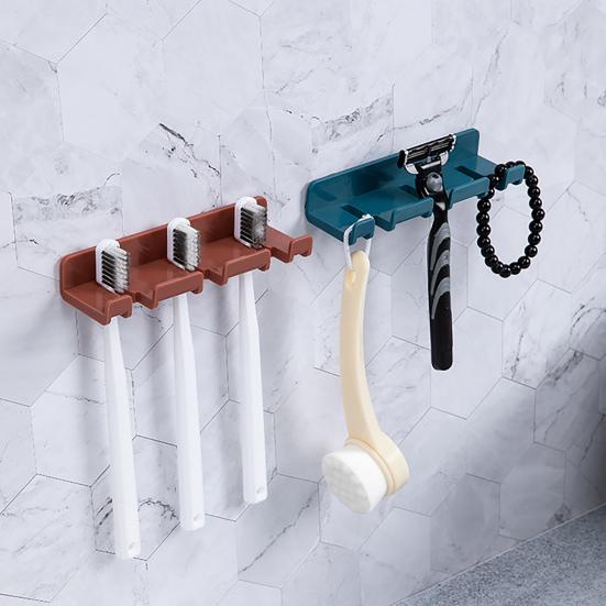 Power Plug Hook Multifunctional Steady Punch-free Universal Toothbrush Wall Hanger for Bathroom