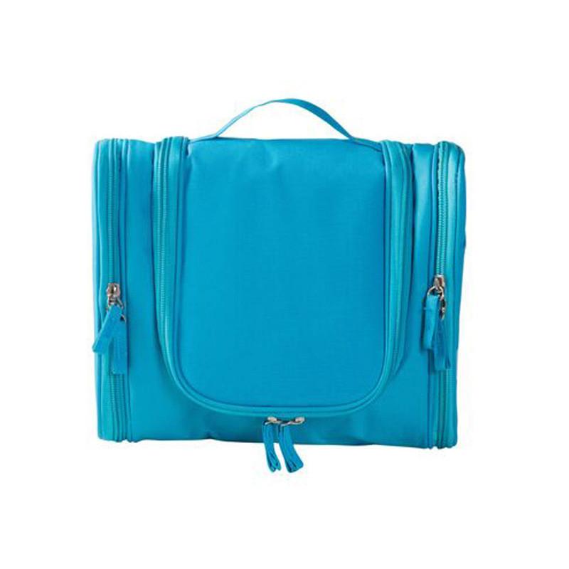 Travel Toiletry Bag With Hanging Hook And Dual Zippers For Bathroom Organization