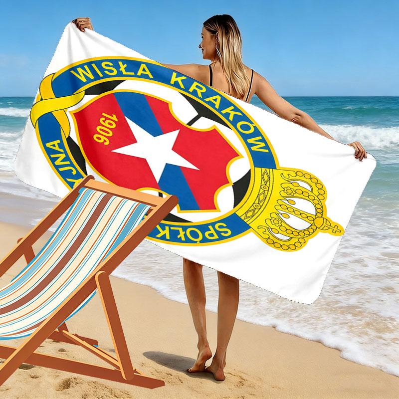 Wisła poster Print Beach Towel, Large Soft Quick Dry Towel for Beach Camping Swimming