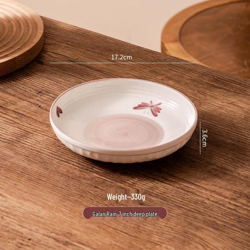 Ailan Huijia WQ Japanese Style Ceramic Dinner Plate 7-inch deep plate