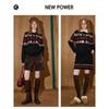 Coolhut Fair Isle Retro Jacquard Pullover Round Neck Comfortable Lazy Style Soft and Cozy Winter Women's Sweater