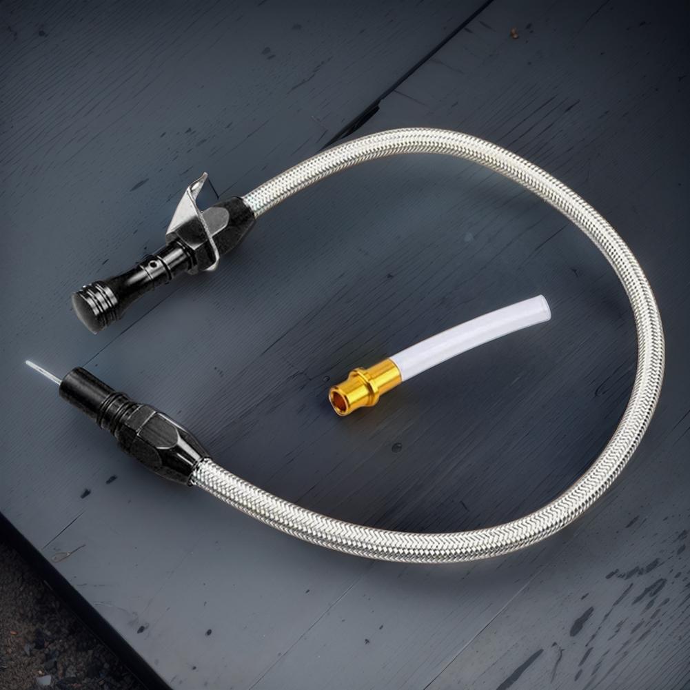 Transmission Dipstick Stainless Braided Hose Flexible Transmission Dipstick for Chevy GM TH350 TH400 SBC BBC