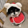 Dog Hoodie Christmas Pet Cloak Ears Hooded Bib Cape Christmas Dog Coat With Hood