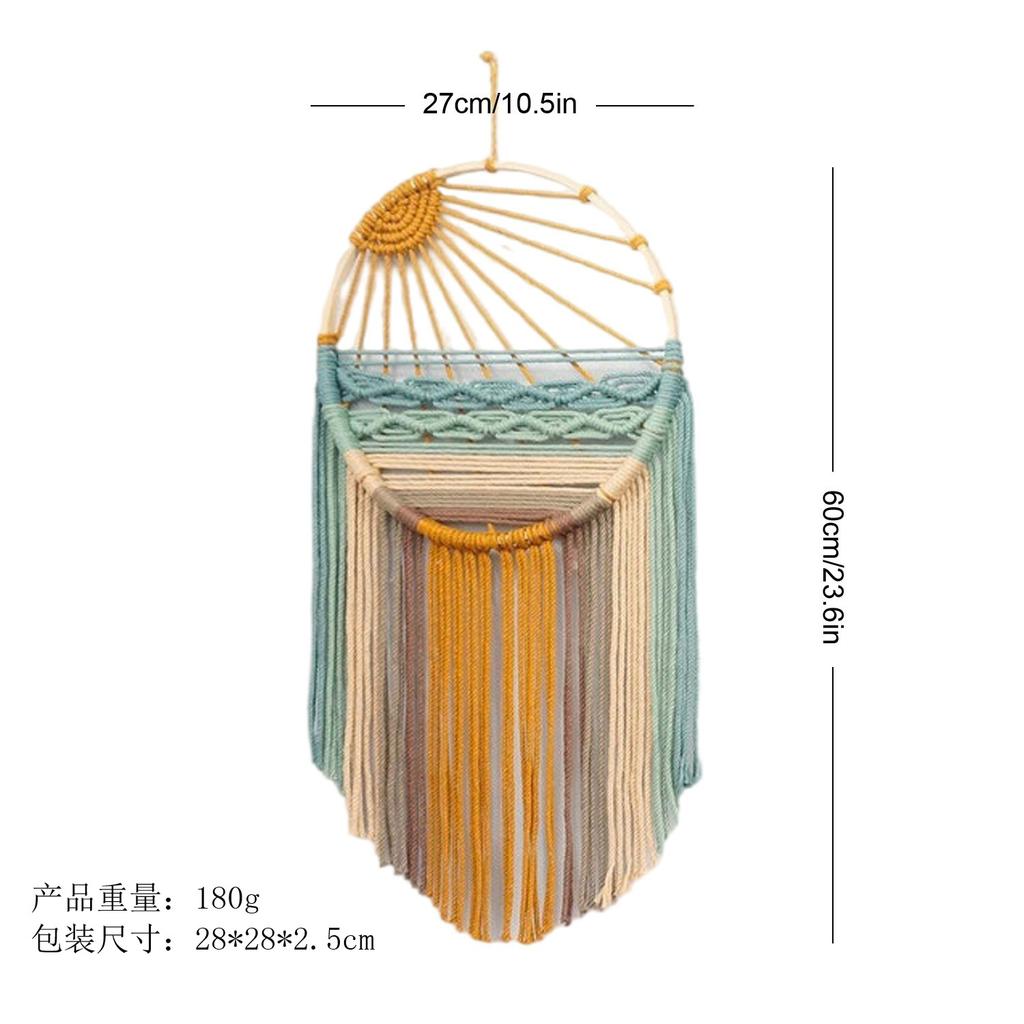 Colorful Ring Fringe Tapestry Handwoven Bohemian Wall Hanging Decor for Living Room Bedroom
