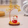Lucky Cat Crystal Money Tree Figurine