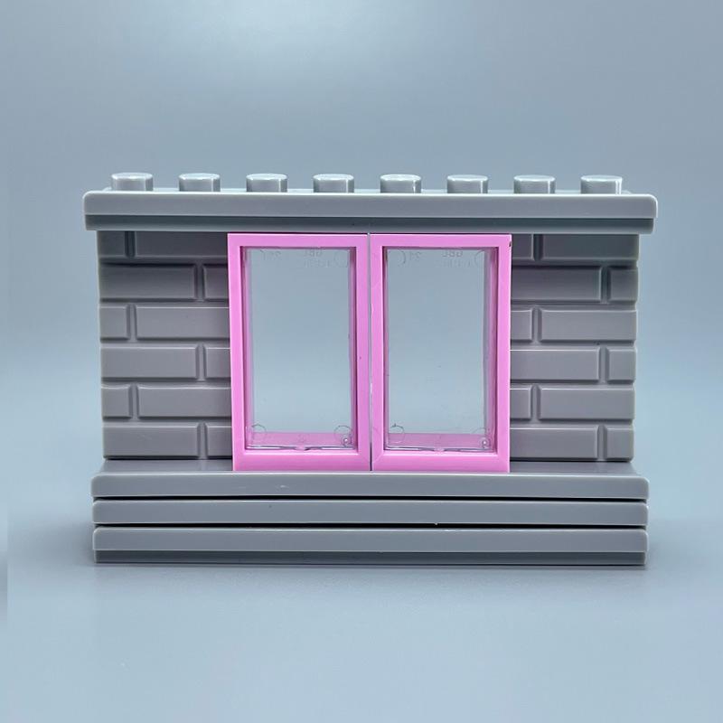 Drop Shipping MOC Small Building Blocks Push-Pull Shop Window 1x2x3 Architectural Decoration Toy