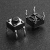 QTEATAK 120 Pcs 6 X 6mm X 5mm Momentary Tactile Tact Push Button Switch for PCB 4 Pin DIP Black