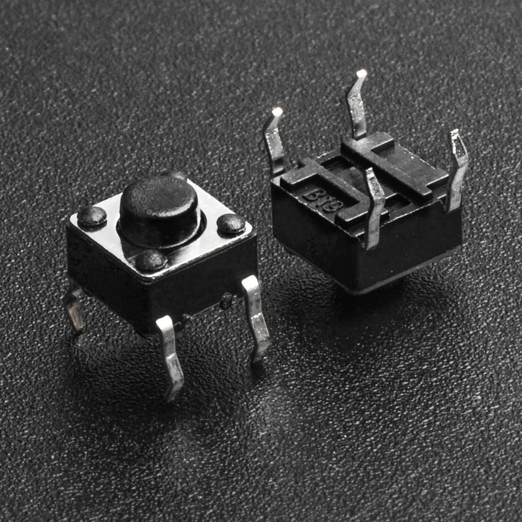 QTEATAK 120 Pcs 6 X 6mm X 5mm Momentary Tactile Tact Push Button Switch for PCB 4 Pin DIP Black