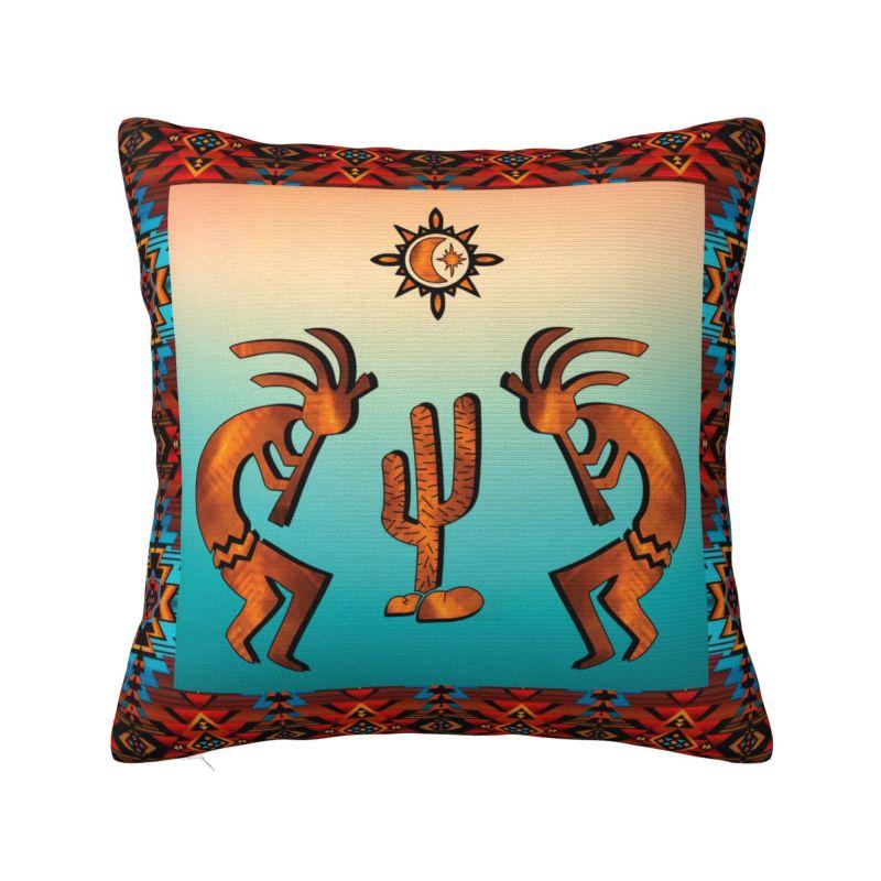 Southwest Tribal Native American Kokopelli Cushion Covers xcm Velvet Pillow Case for Sofa Car Square Pillowcase Home Decor 30x30cm