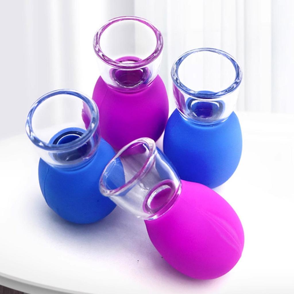 10Pcs Glass Cupping Set Facial Cupping Cups Glass Silicone Cups Vacuum Suction for Face Skin Back Arm Shoulder Muscle