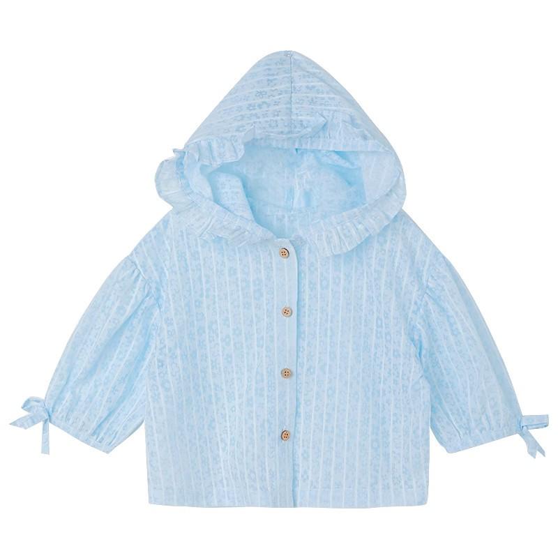 

Girls Summer Sun Protection Jacket - Sweet, Lazy Style for Babies & Toddlers; Fresh, Stylish, Long-Sleeved Children s UV Protection. 90 (suggested for 75-85CM) синий