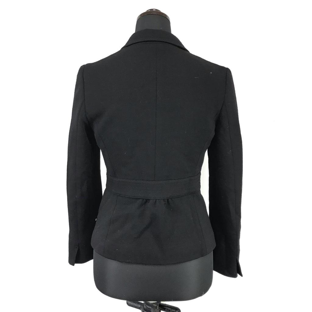 Made In Japan 23KU Wool Tailored Jacket XS Women Black Fully Lined Blazer(USED)