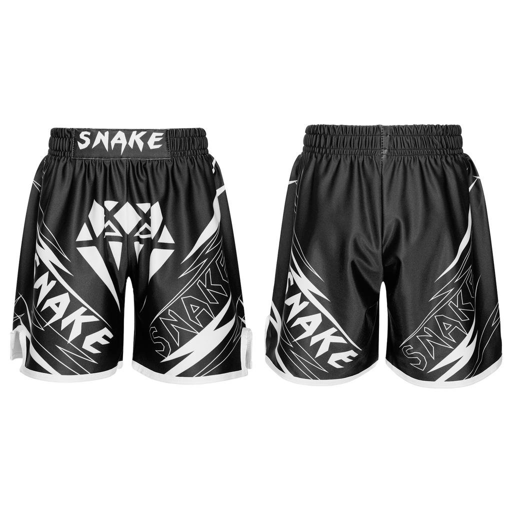 Youth Kids Muay Thai Shorts Training Kick Boxing Trunks Grappling Martial Arts Gear Cage Fighting Shorts