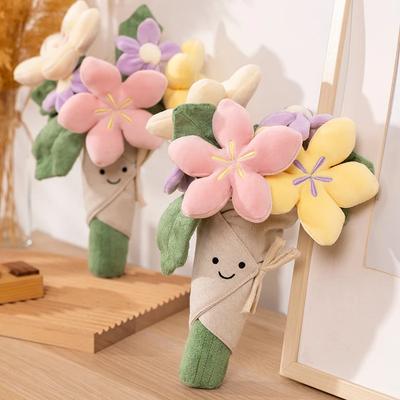 Cute Flower Plush Bouquet Doll Kawaii Stuffed Toys Girl Valentine's Day Decoration Birthday Children Christmas Gift