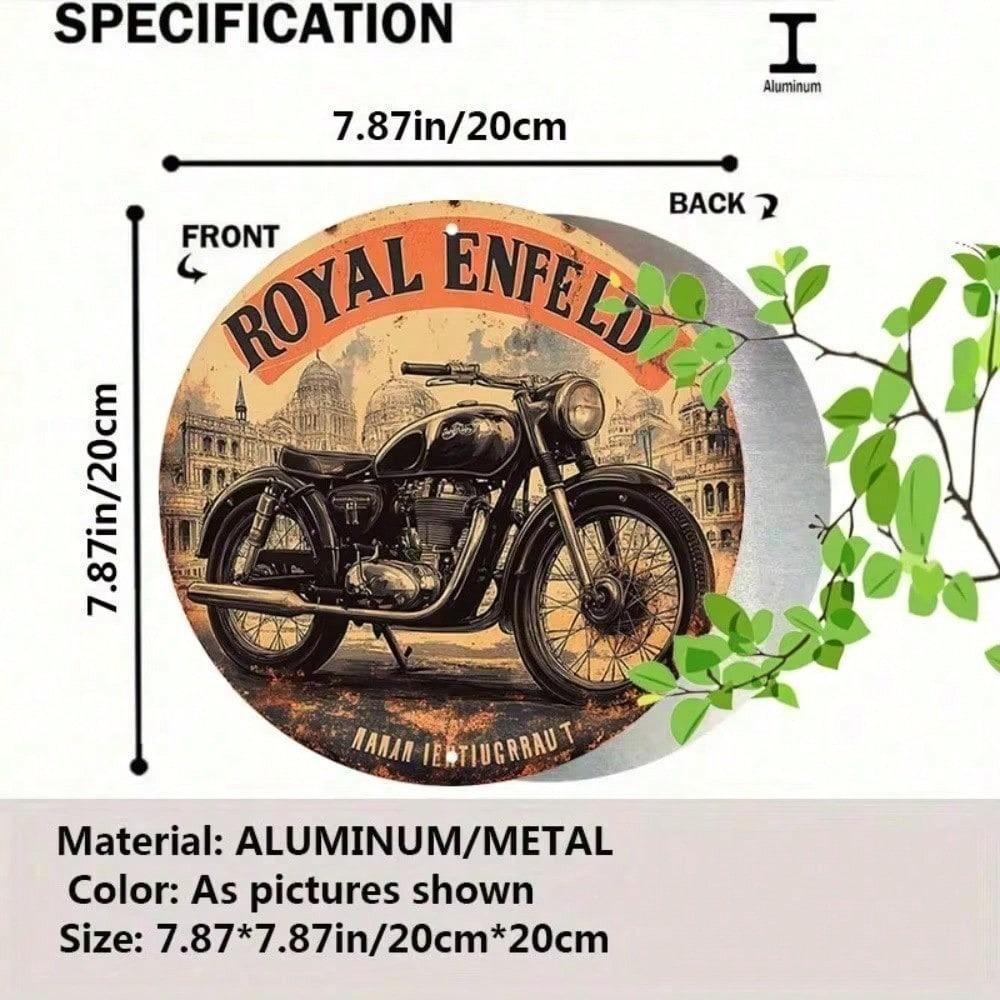 Retro Enfield Motorcycle Metal Tin Sign 8x8 inch Garage Wall Art Home Decor Bar Man Cave Poster