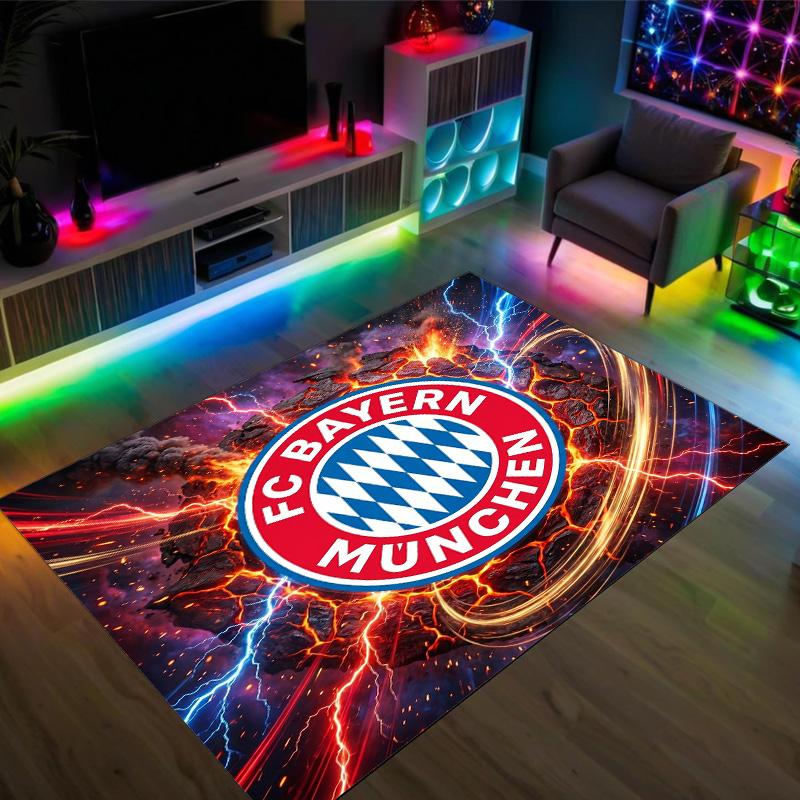 Bayern München Design Kristal Fluweel Tapijt Gezellig Niet?Antislip Bedrukt Tapijt Voor Slaapkamer Woonkamer Entree