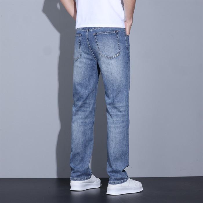 

Новые летние джинсы мужские прямые зауженные моющиеся старые ретро брюки мужские 40