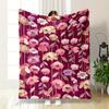 Hanging Floral Pattern with Pastel Flowers, Leaves, and Vertical Stems. for All Seasons Blanket Lunch Break Throw Gift