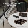 Vintage Crazy Horse Leather Cylindrical Sunglasses Case Set - 3-Piece Handmade Genuine Leather Glasses Holder
