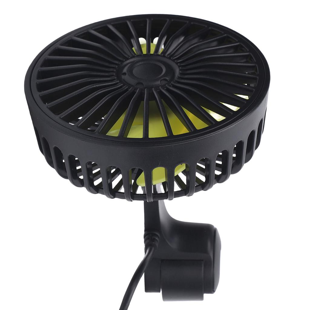 Car Rear Seat Fan USB Powered 3 Wind Speed 360 Deg Rotatable Quiet Portable Vehicle Cooling Fan for Cars SUV Motorhomes