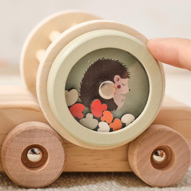 Kids Wooden Rail Train Toy Children Assembled Building Block Toy Newborns Early Educational Aid Toys Montessori Finger Fine Game