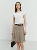 Deonseuteu Midi Pleats Skirt Light Khaki_Udsk4B226K1