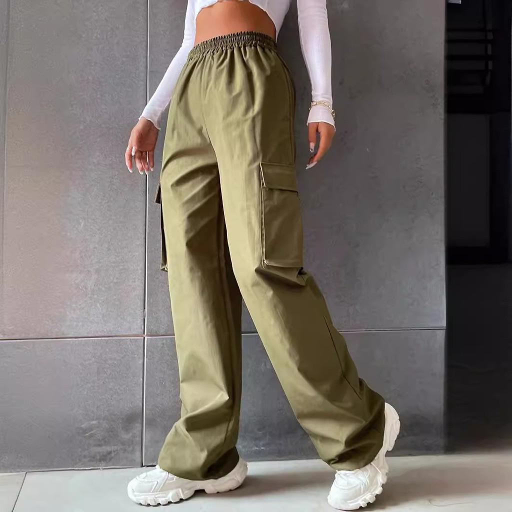 Casual Womens Cargo Pants With Polyester Breathable Fabric For Summer Comfort