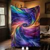 1PC Swirl ColorsOutdoor Flannel Blanket - Soft Plush Decor for Picnics, camping, Bedroom, Playroom, Office, or Lunch Break 1327A