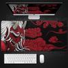 Black Ghost Face Nonslip Mouse Pad Gamer Desk Mat HD Print Japanese Samurai Devil Mask PC Gaming Accessories Computer Table Pad