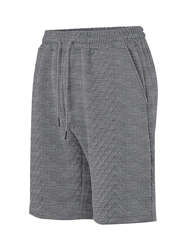 Herren-Shorts in Übergröße für den Sommer, Lässige Passform, Atmungsaktiv, Leicht dehnbar, Tunnelzugbund, Gerades Bein, Jacquard-Stoff